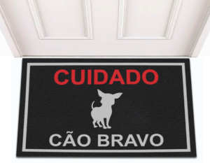 Tapete Capacho Cuidado Cão Bravo