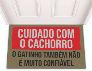 Tapete Capacho Cuidado com o Cachorro